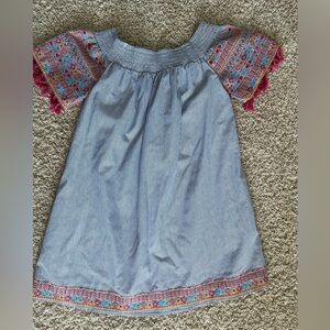 Savanna Jane Cottagecore Whimisical Embroidered Stripe Spring Summer Dress M